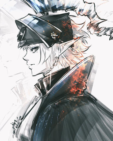 Close-up CG sketch, tonal test