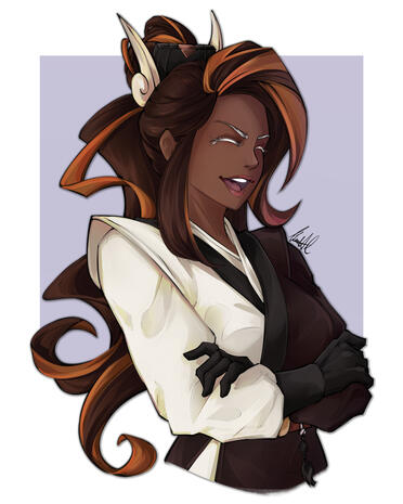 Close-up CG sketch, tonal test